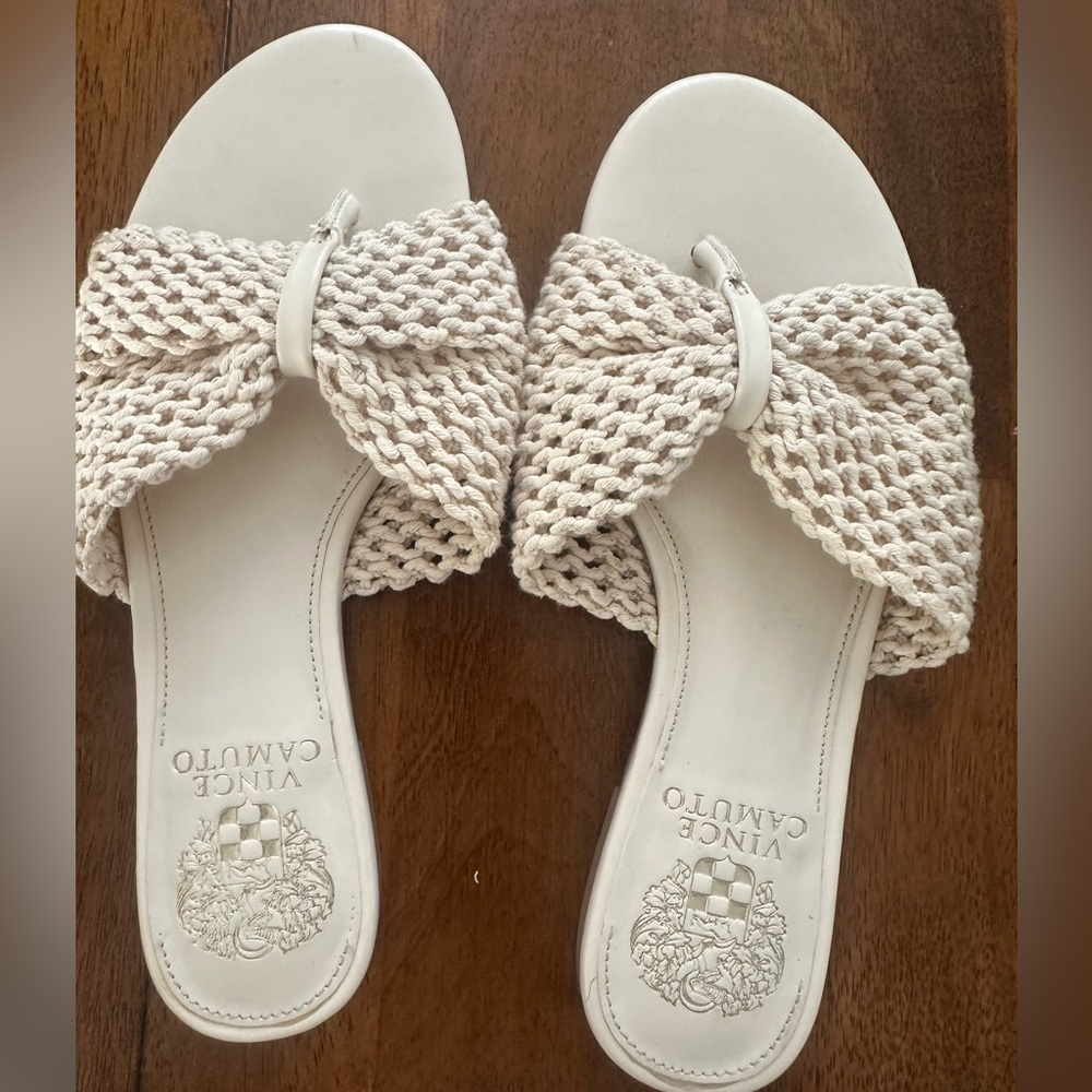 Vince Camuto Women's Woven Cream Sandals